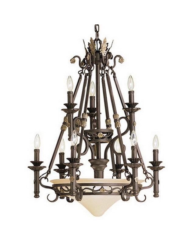 Kichler Lighting 1909 FZ Puerta Collection Twelve Light Chandelier in Fraciscan Bronze Finish