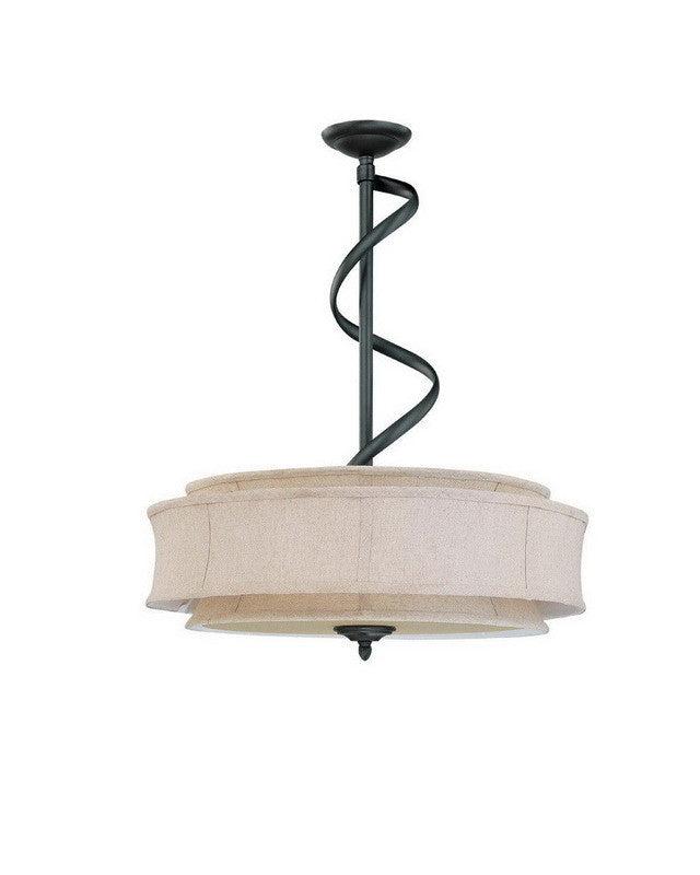 Nuvo Lighting 60-3871 Darwin Collection Three Light Energy Star Efficient Fluorescent GU24 Pendant Chandelier in Aged Bronze Finish