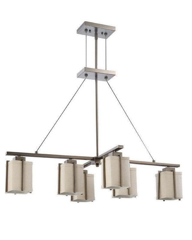 Nuvo Lighting 60-4071 Logan Island Collection Six Light Energy Star Efficient Fluorescent GU24 Island Chandelier in Hazel Bronze Finish