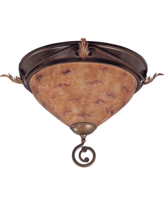 Nuvo Lighting 60-1523 Marmount Collection Two Light Flush Ceiling Fixture in Antique Gold Finish