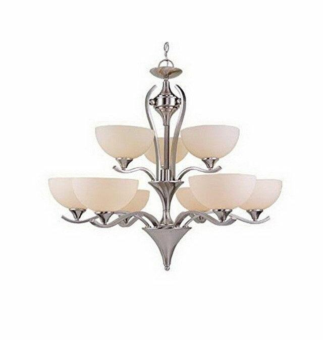 Vaxcel Lighting CH26209 SN Nine Light Hanging Chandelier in Satin Nickel Finish