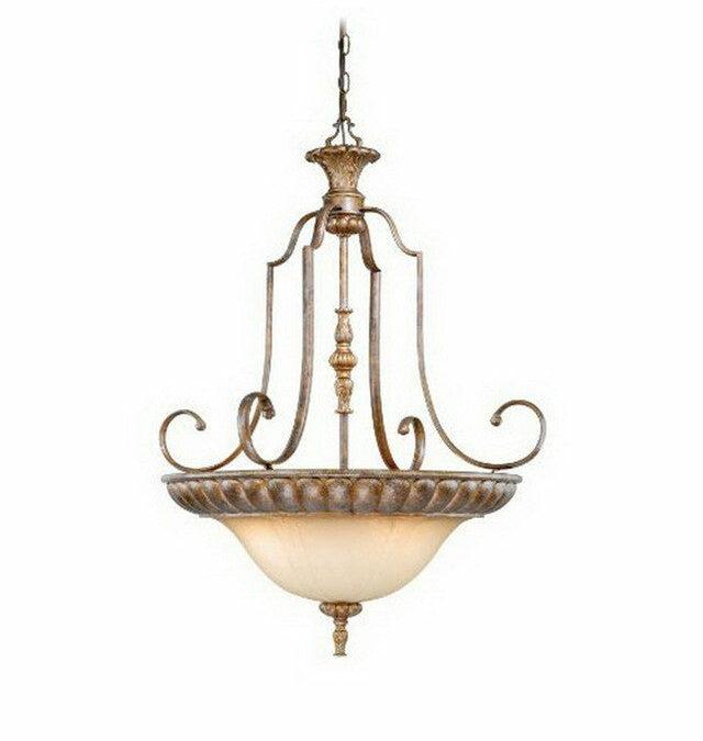 Vaxcel Lighting KB-PDU280 TZ Four Light Hanging Pendant Chandelier in Tuscan Bronze Finish