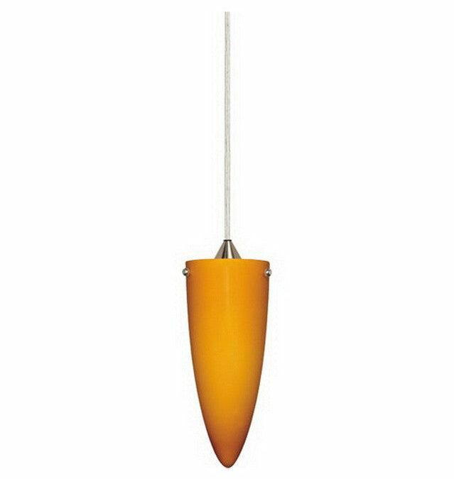 Nuvo Lighting 60-656 One Light Mini Pendant in Brushed Nickel Finish And Butterscotch Cone Cone Glass