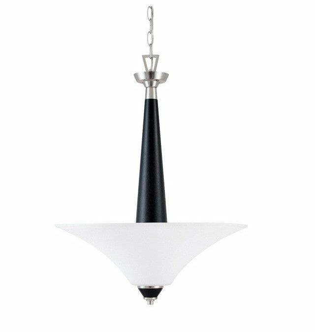 Nuvo Lighting 60-2462 Keen Collection Three Light Energy Star Efficient GU24 Pendant Chandelier in Brushed Nickel Finish