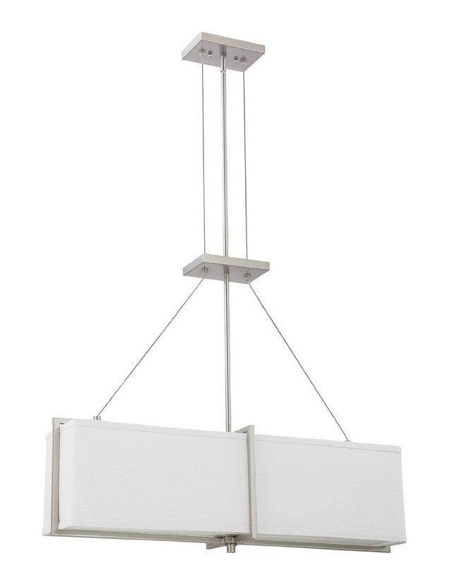 Nuvo Lighting 60-4365 Logan Collection Four Light Energy Star Efficient Fluorescent GU24 Pendant Chandelier in Brushed Nickel Finish