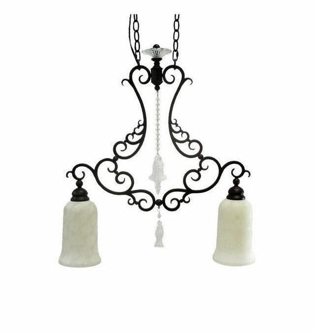 Kichler Lighting 5941 SZ Two Light Hanging Chandelier in Satin Bronze Finish