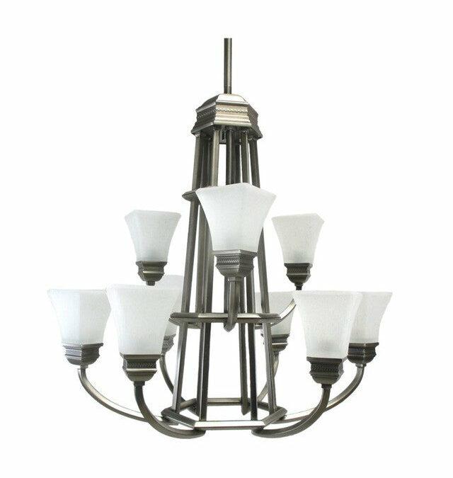 Kichler Lighting 1665 AP Polygon Collection Nine Light Hanging Chandelier in Antique Pewter Finish