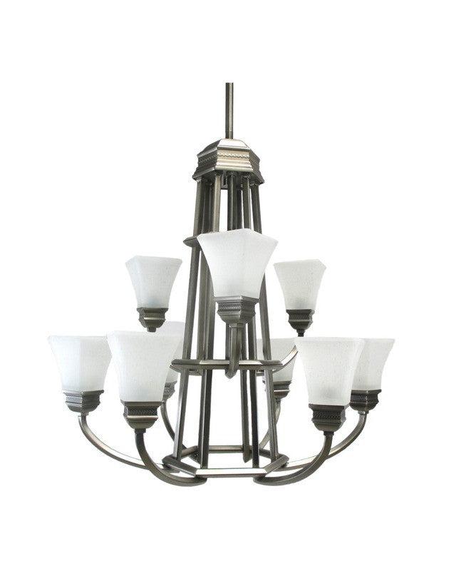Kichler Lighting 1665 AP Polygon Collection Nine Light Hanging Chandelier in Antique Pewter Finish