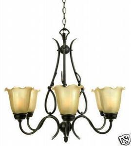 Quoizel Lighting QX543CU Six Light Hanging Chandelier in Copper Bronze Finish