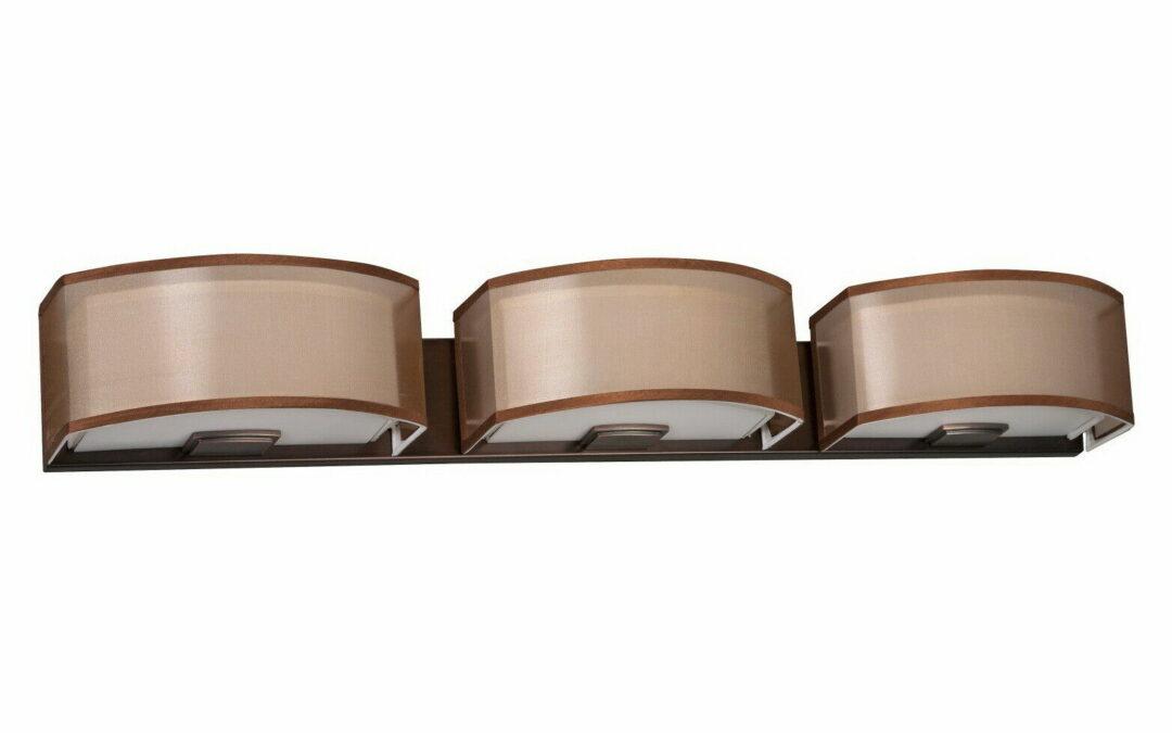 AFX CZV318KBSCT-BZWH Cortez Collection Three Light LED Bath Vanity Wall Mount in Oakley Bronze Finish