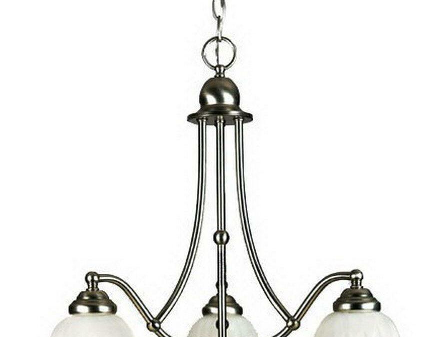 Quoizel Lighting AM3046ES Three Light Amherst Collection Hanging Chandelier in Empire Silver Finish