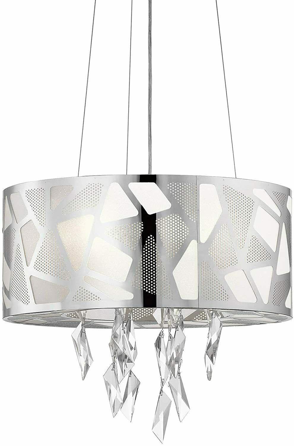 Elan by Kichler Lighting 83677 Angelique Collection Four Light Hanging Pendant Chandelier in Polished Chrome Finish
