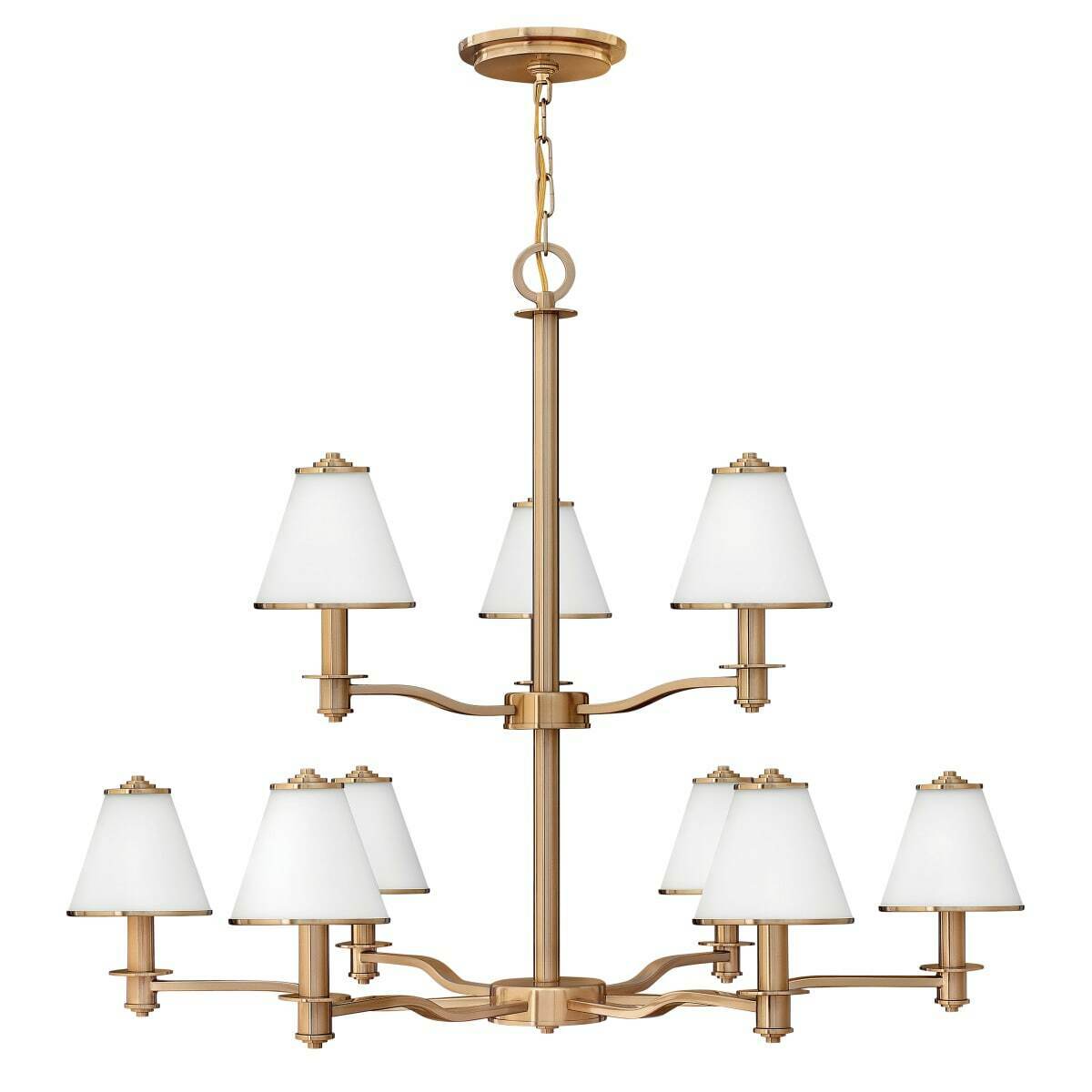 Hinkley Lighting Fredrick Ramond FR43608 BCA Coco Collection Nine Light Hanging Chandelier in Brushed Cashmere Finish