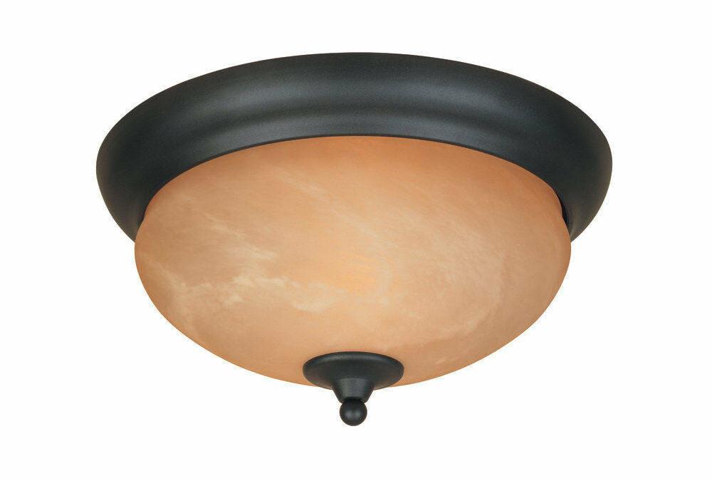 Designers Fountain Lighting 82021 BNB Moon Shadow Collection Two Light Flush Ceiling Mount in Burnished Bronze Finish