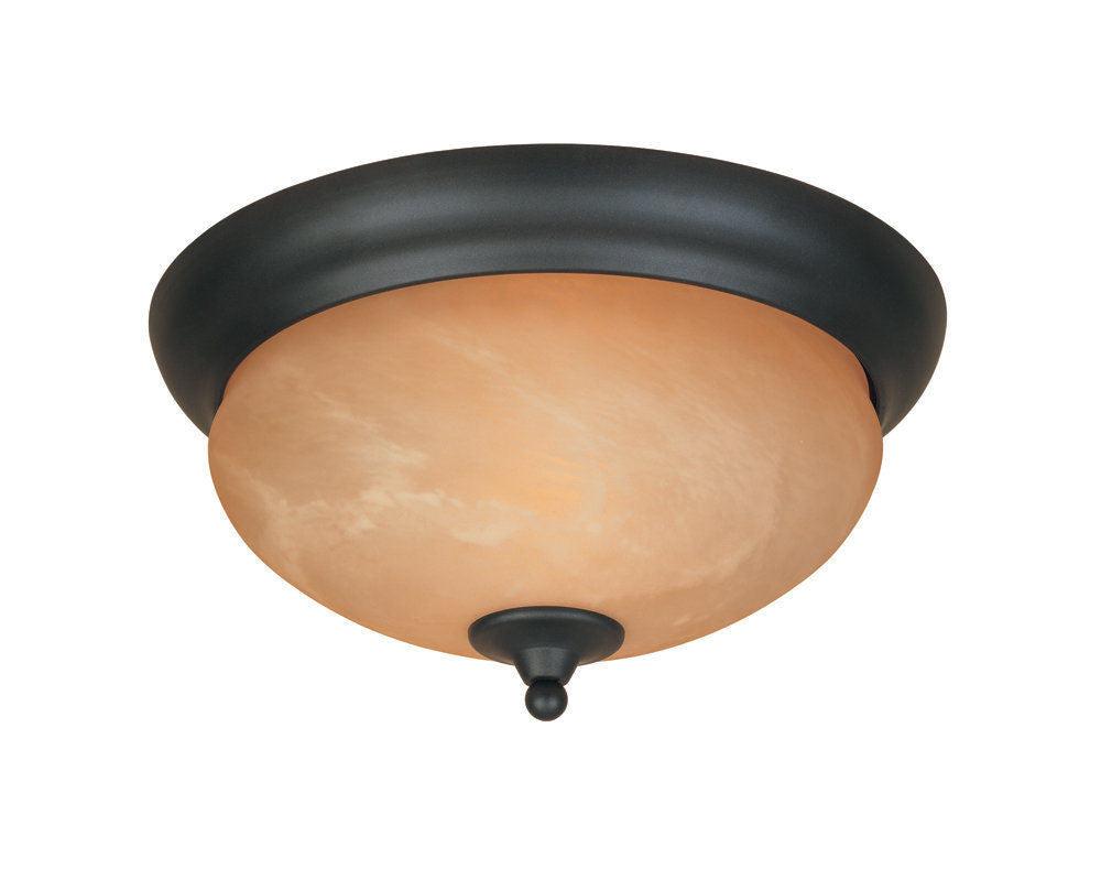 Designers Fountain Lighting 82021 BNB Moon Shadow Collection Two Light Flush Ceiling Mount in Burnished Bronze Finish