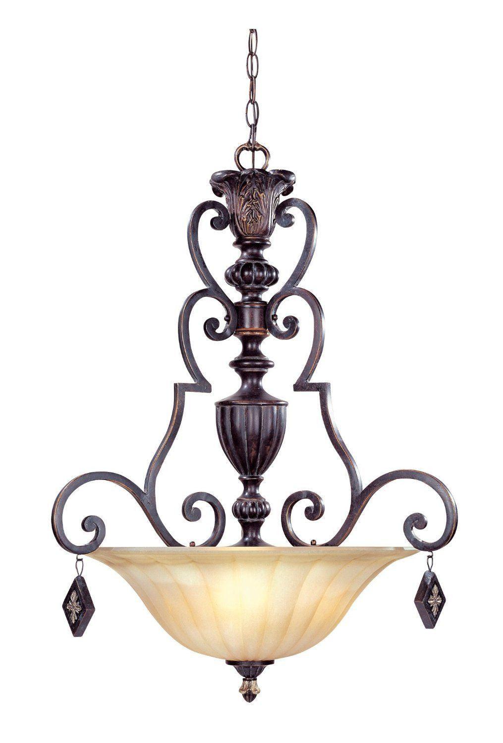 Designers Fountain Lighting 94233 SE Savannah Collection Three Light Pendant Chandelier in Sierra Finish