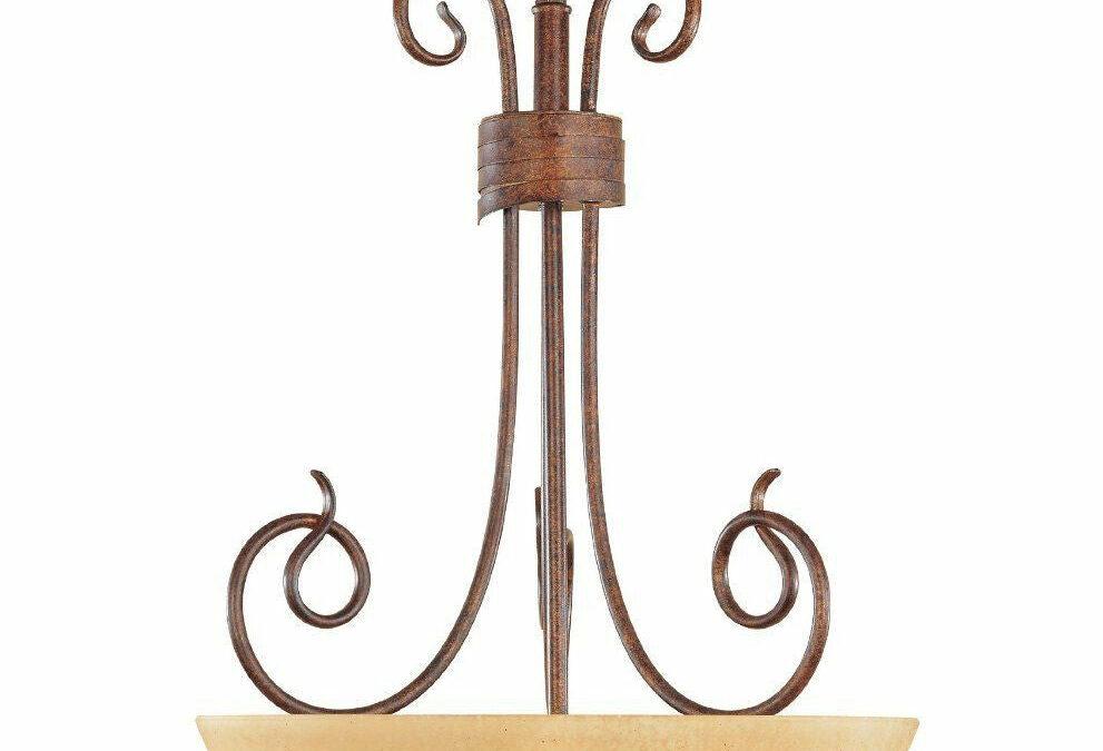 Designers Fountain Lighting 99331 AUB Belaire Collection Three Light Hanging Pendant Chandelier in Aged Umber Bronze Finish
