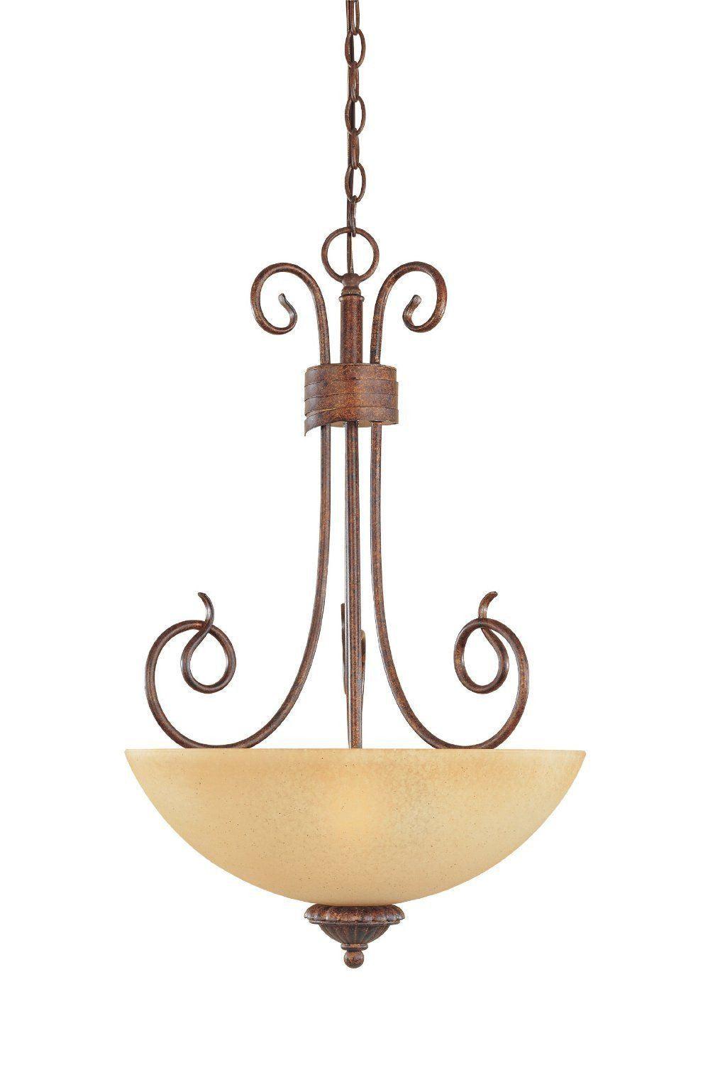 Designers Fountain Lighting 99331 AUB Belaire Collection Three Light Hanging Pendant Chandelier in Aged Umber Bronze Finish