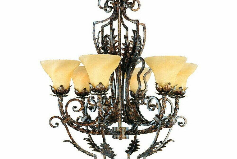 Hinkley Lighting Fredrick Ramond FR49330GQU Six Light Hanging Chandelier in Gold Quartz Finish