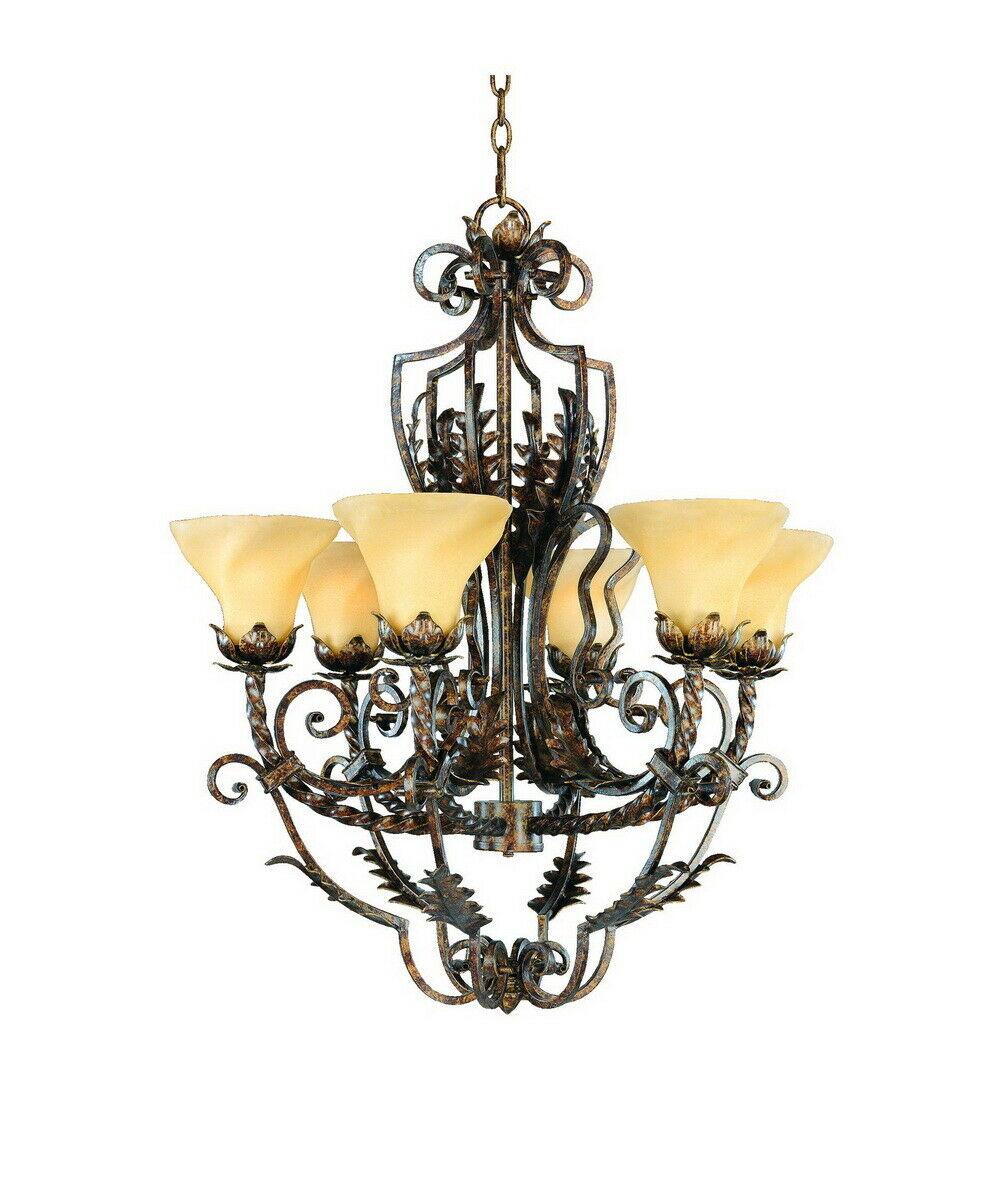 Hinkley Lighting Fredrick Ramond FR49330GQU Six Light Hanging Chandelier in Gold Quartz Finish
