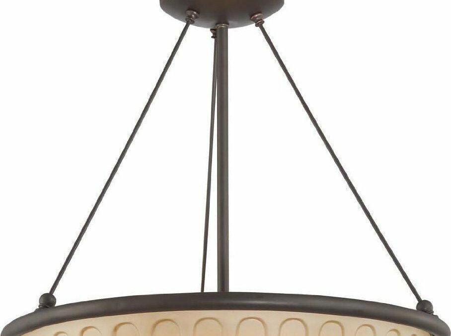 Nuvo Lighting 60-4227 Carousel CollectionThree Light Hanging Pendant Chandelier in Sudbury Bronze Finish