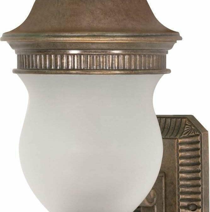 Nuvo Lighting 60-876 Luxor Collection Three Light Exterior Outdoor Wall Lantern in Platinum Gold Finish