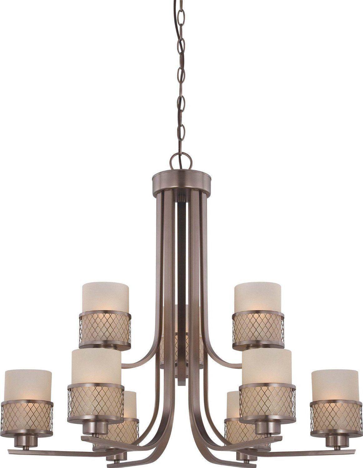 Nuvo Lighting 60-4789 Fusion Collection Nine Light Hanging Chandelier in Hazel Bronze Finish