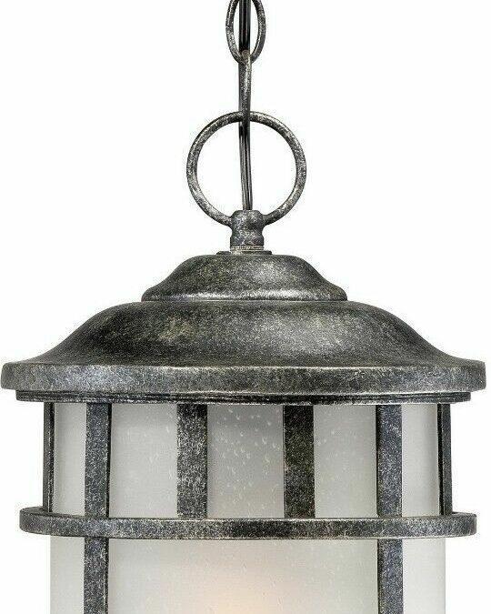Nuvo Lighting 60-5734 Manor Collection One Light Energy Star GU24 Exterior Outdoor Hanging Lantern in Aged Silver Finish