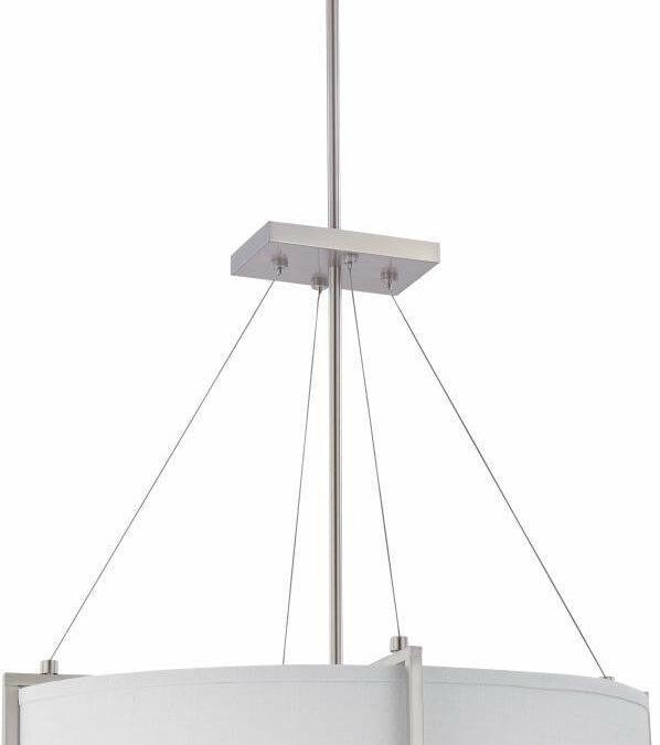 Nuvo Lighting 60-4345 Portia Collection Oval Four Light Energy Star Efficient Fluorescent GU24 Chandelier in Brushed Nickel Finish